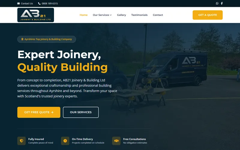 AB21 Joinery & Building Ltd Website
